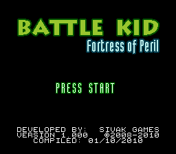 Battle Kid : Fortress Of Peril (Homebrew) — Title screen